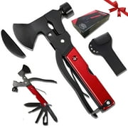 EySHp Multitool Camping Axe, 19-in-1 Survival Gear Camp Hatchet, Portable Camping Hammer Multi tool for Hiking, Camping, Car Emergency and Men's Gift (Red)